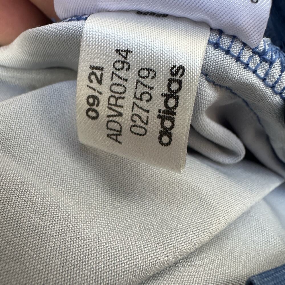 Adidas Polo Mens Large Blue Golf Shirt Collared Activewear Badge of Sport Logo - Picture 12 of 12